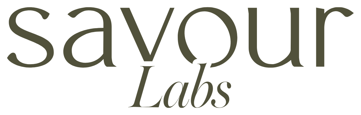 Savour Labs olive green wordmark